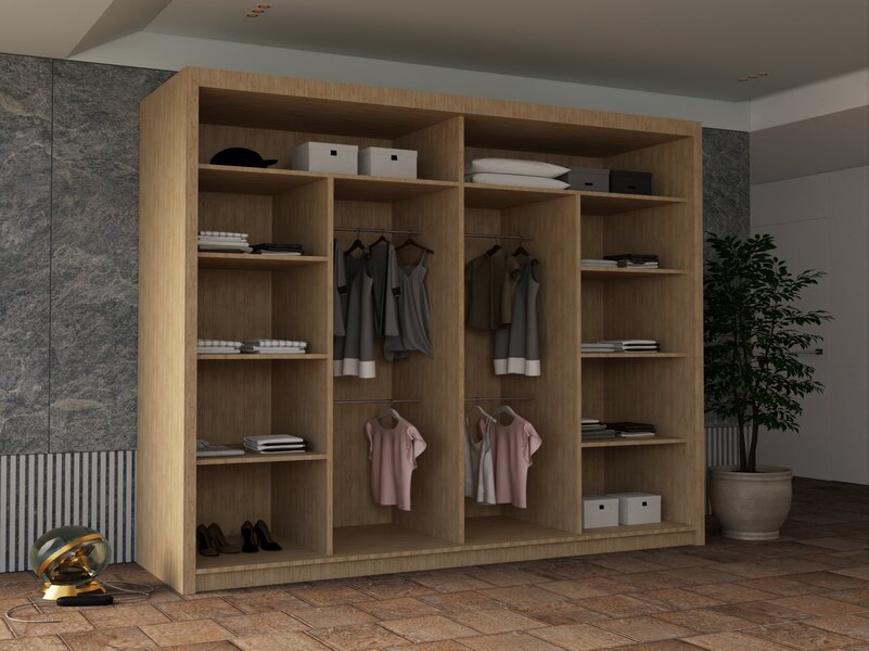 Batumi Wardrobe Black, White, Grey and Walnut in 120cm/150cm/180cm and 203cm
