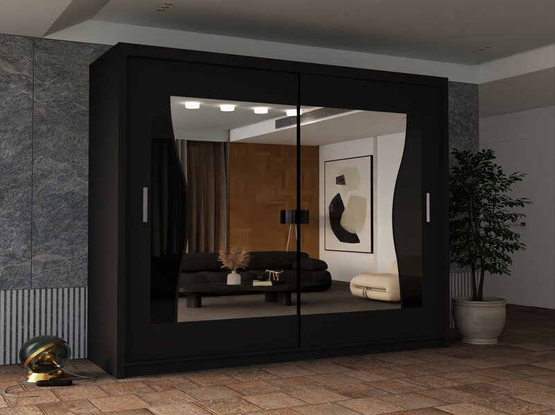 Batumi Wardrobe Black, White, Grey and Walnut in 120cm/150cm/180cm and 203cm