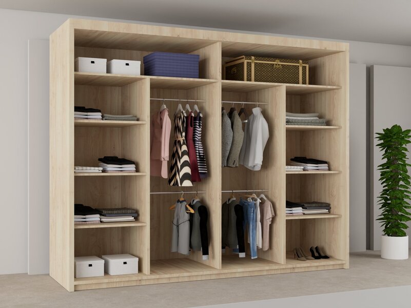 Batumi Wardrobe Black, White, Grey and Walnut in 120cm/150cm/180cm and 203cm