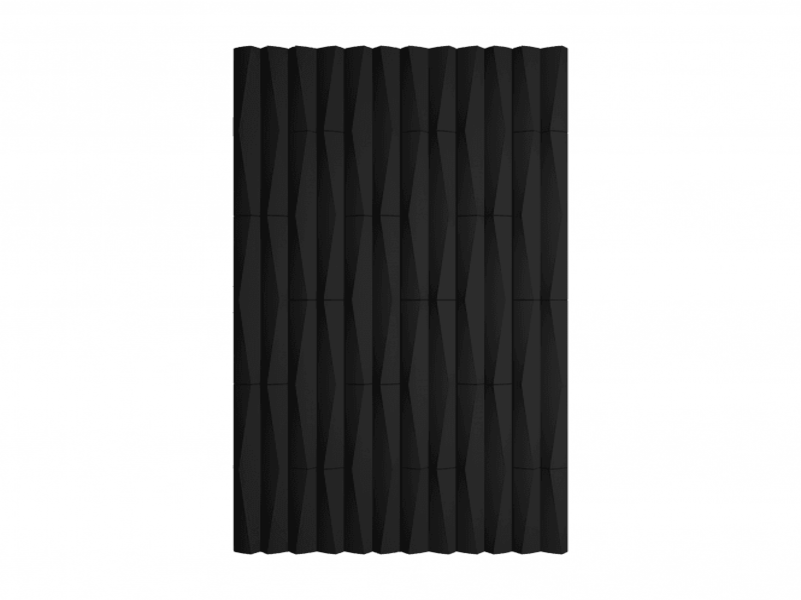 Decorative Ripple Geometric PU Panel in Black - Pack of 2