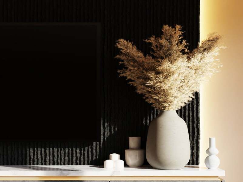 Decorative Stream PU Panel in Black - Pack of 2